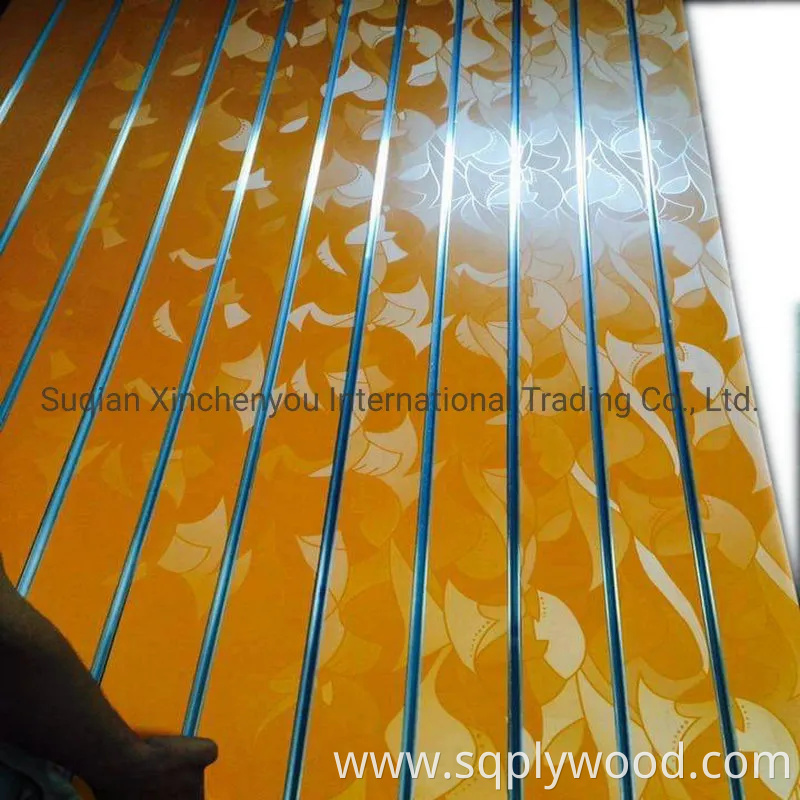 Factory Grooved MDF 18mm Melamine Slot MDF Panel with Aluminum Inserts/Slotted/Slot MDF